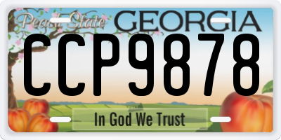 GA license plate CCP9878