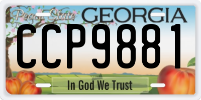 GA license plate CCP9881