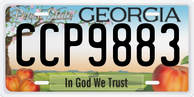 GA license plate CCP9883