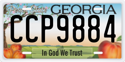 GA license plate CCP9884