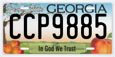 GA license plate CCP9885