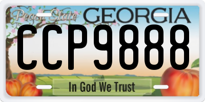 GA license plate CCP9888