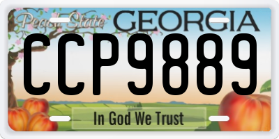 GA license plate CCP9889