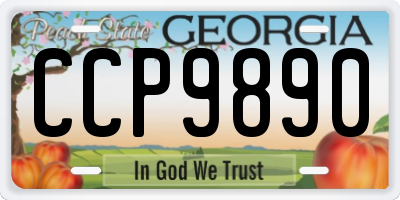 GA license plate CCP9890