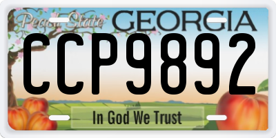 GA license plate CCP9892