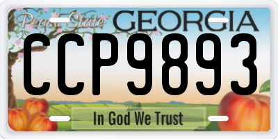 GA license plate CCP9893