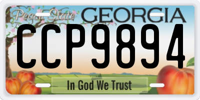 GA license plate CCP9894