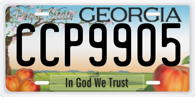 GA license plate CCP9905