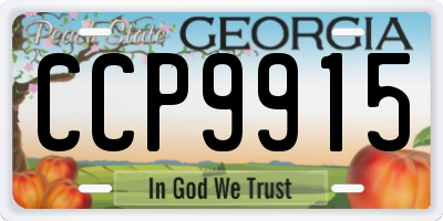 GA license plate CCP9915