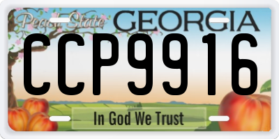GA license plate CCP9916