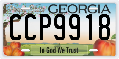 GA license plate CCP9918