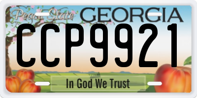 GA license plate CCP9921