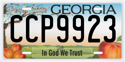 GA license plate CCP9923