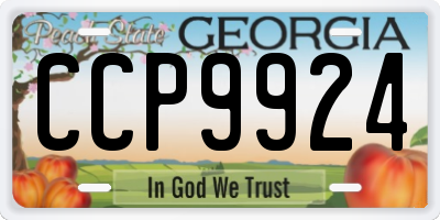 GA license plate CCP9924
