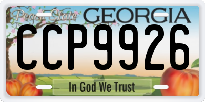 GA license plate CCP9926