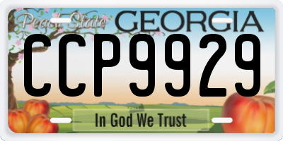 GA license plate CCP9929