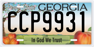 GA license plate CCP9931