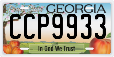 GA license plate CCP9933