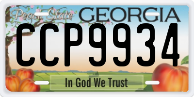 GA license plate CCP9934