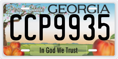 GA license plate CCP9935