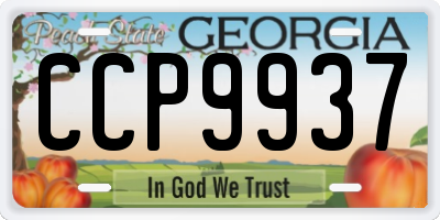 GA license plate CCP9937