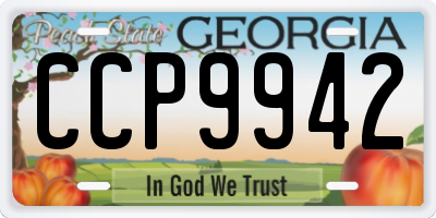 GA license plate CCP9942