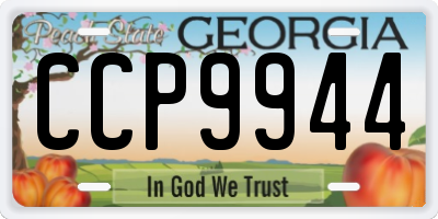 GA license plate CCP9944
