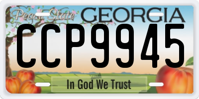 GA license plate CCP9945
