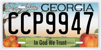 GA license plate CCP9947