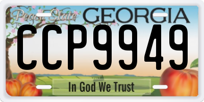 GA license plate CCP9949