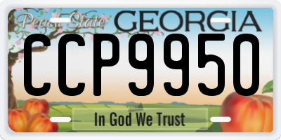 GA license plate CCP9950