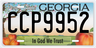 GA license plate CCP9952