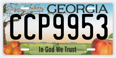 GA license plate CCP9953