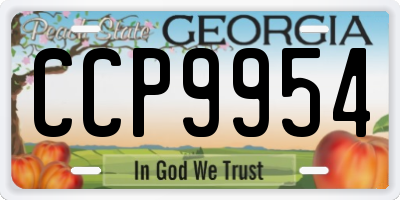 GA license plate CCP9954