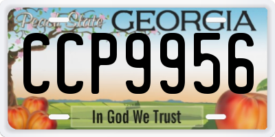 GA license plate CCP9956