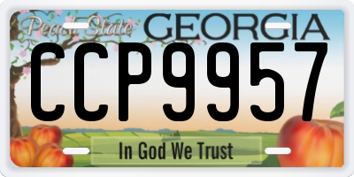 GA license plate CCP9957