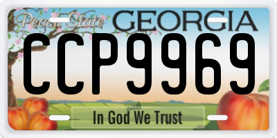 GA license plate CCP9969