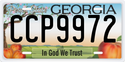 GA license plate CCP9972