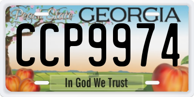 GA license plate CCP9974