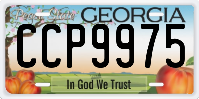 GA license plate CCP9975