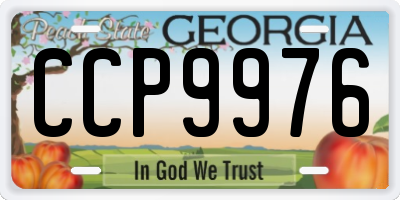 GA license plate CCP9976
