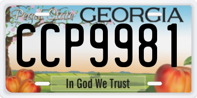 GA license plate CCP9981