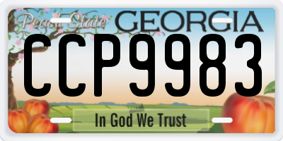 GA license plate CCP9983