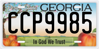 GA license plate CCP9985