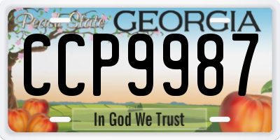 GA license plate CCP9987