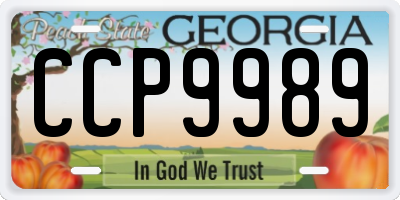 GA license plate CCP9989