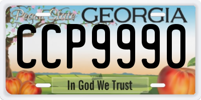GA license plate CCP9990
