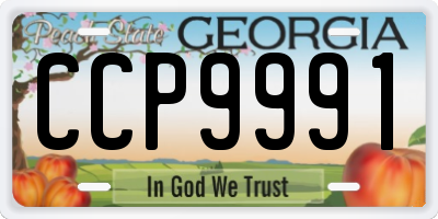 GA license plate CCP9991