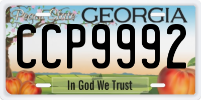 GA license plate CCP9992