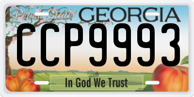 GA license plate CCP9993